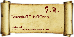 Tamaskó Múzsa névjegykártya